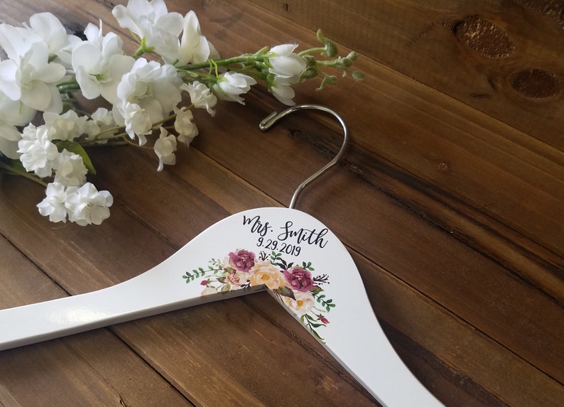 Bridesmaids or Flower Girl Bridesmaids and Flower Girl Personalized Wedding Dress Hangers for Bride Gift for Bride Wedding Shower Gift