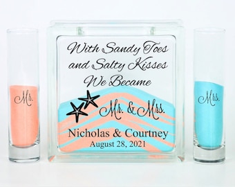 Unity Sand Ceremony Set, Wedding Sand Ceremony Set, Starfish, Beach Wedding Decor, Unity Candle Set, With Sandy Toes and Salty Kisses