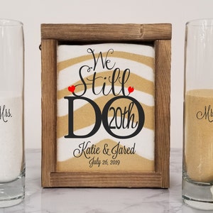 Anniversary Rustic Unity Sand Ceremony Set Shadow Box for Vow Renewal, Unity Candle Alternative for Barn Wedding, Rustic Wedding