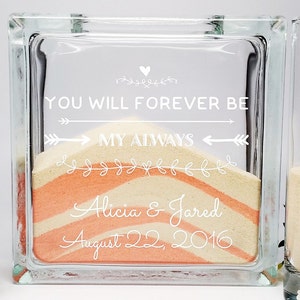 Unity Candle Alternative - Unity Sand Set - Wedding Unity Sand Ceremony Set - Beach Wedding Decor - You Will Forever Be My Always