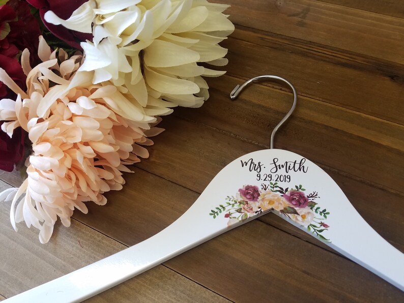 Bridesmaids or Flower Girl Bridesmaids and Flower Girl Personalized Wedding Dress Hangers for Bride Gift for Bride Wedding Shower Gift