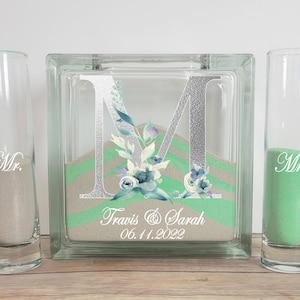 Wedding Unity Sand Ceremony Kit, Personalized Monogram Set for Church, Beach, Outdoor, Garden, Backyard, Barn or Greenery Wedding Decor