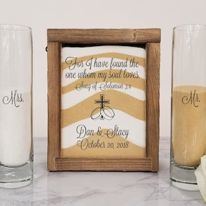 Rustic Unity Sand Ceremony Set Shadow Box, Unity Candle Alternative for Barn Wedding, Rustic Wedding, Country Wedding, or Woodlands Wedding