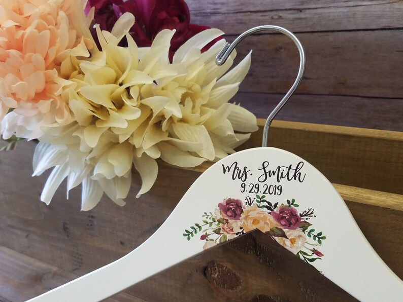 Bridesmaids or Flower Girl Bridesmaids and Flower Girl Personalized Wedding Dress Hangers for Bride Gift for Bride Wedding Shower Gift