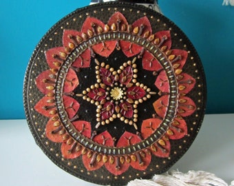 Mandala natural 20 cm, seeds, leaves, flowers, spices