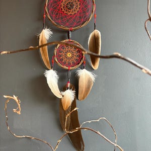 Attrape-rêves en feu avec lave et cornaline | Fait main | Énergie et passion