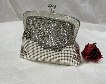 Vintage 1950's "Orton" Silver Mesh Coin Purse Made in West Germany