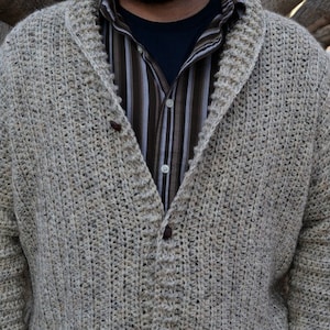 Cozy Coed Cardigan ***CROCHET PATTERN*** / Printable PDF / Cardigan Crochet Pattern / Professor Cardigan / Size Inclusive Crochet