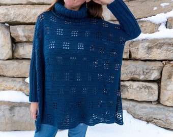 Filet Poncho ***CROCHET PATTERN***