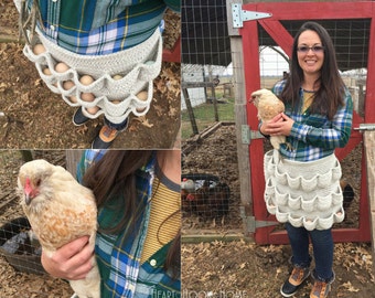 Quality Full Length Egg Apron with custom chicken print kids Small