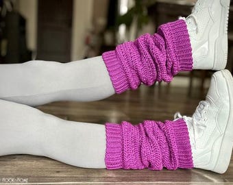 80's Leg Warmers Crochet Pattern | Retro Slouchy Leg Warmers | Adult Size | Printable PDF