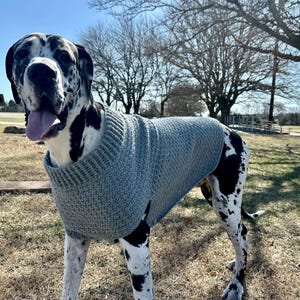 CROCHET PATTERN for Large & Giant Dog Sweater | 4 Sizes from L to 3XL | Easy Dog Coat Pattern PDF | Large Breed Dog Crochet Pattern image 2