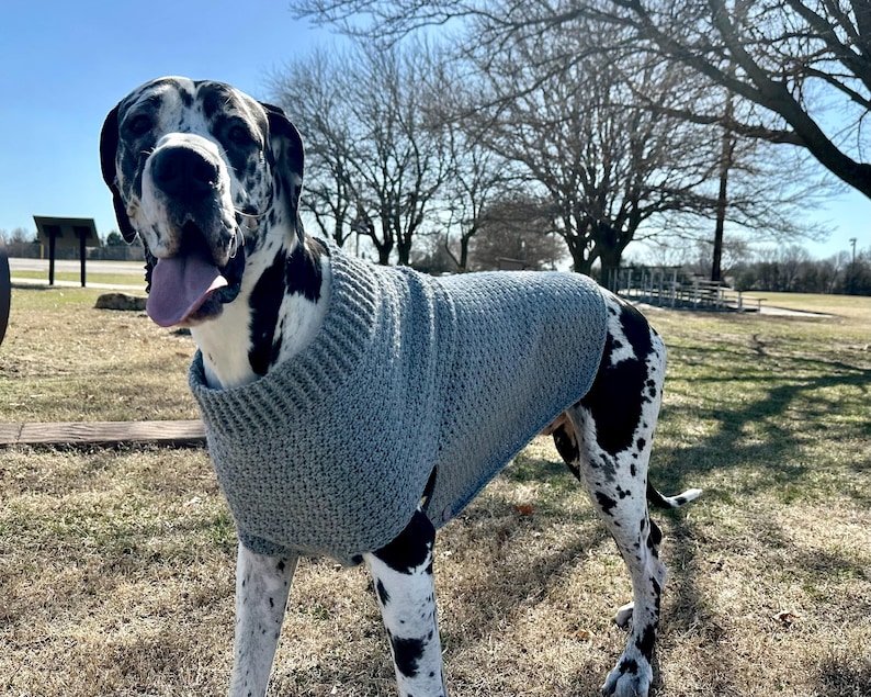 CROCHET PATTERN for Large & Giant Dog Sweater | 4 Sizes from L to 3XL | Easy Dog Coat Pattern PDF | Large Breed Dog Crochet Pattern image 2
