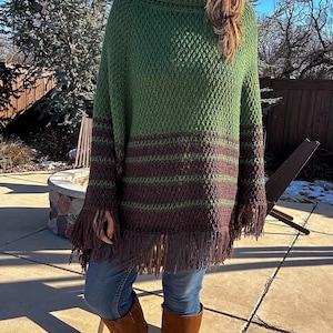 Padrão de crochê para poncho Everest: ponto alpino em PDF