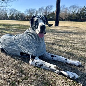 CROCHET PATTERN for Large & Giant Dog Sweater | 4 Sizes from L to 3XL | Easy Dog Coat Pattern PDF | Large Breed Dog Crochet Pattern image 5
