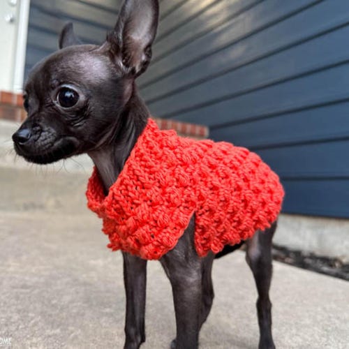 It Dogsニット　XS Tiny Dog Crochet Sweater Pattern (XXXS-XS) - Etsy