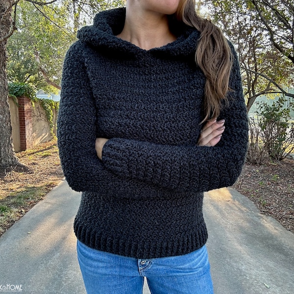 Harvest Hoodie Crochet Pattern: Unisex Raglan Style (PDF Pattern)