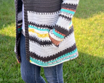 Painted Canyon Crochet Cardigan Pattern (adult Sizes) Canada