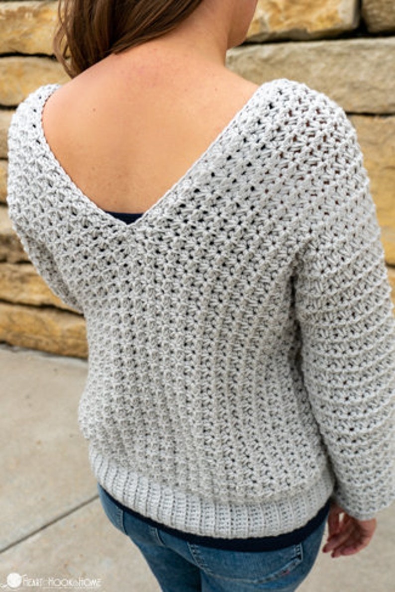 Basic V-Neck Sweater CROCHET PATTERN image 4