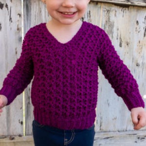 Child V-Neck Sweater *** CROCHET PATTERN *** Printable PDF / Kids Crochet Sweater Pattern / Crochet Patterns for Kids