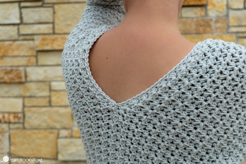 Basic V-Neck Sweater CROCHET PATTERN image 2