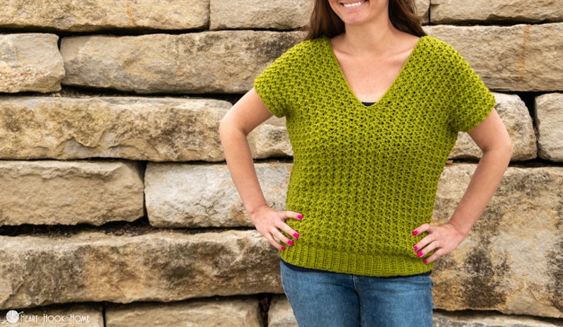 Basic V-Neck Sweater CROCHET PATTERN image 5