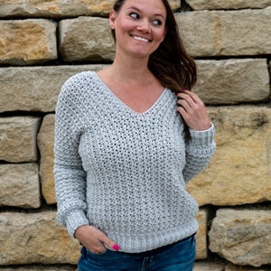 Basic V-neck Sweater CROCHET PATTERN (Instant Download) - Etsy