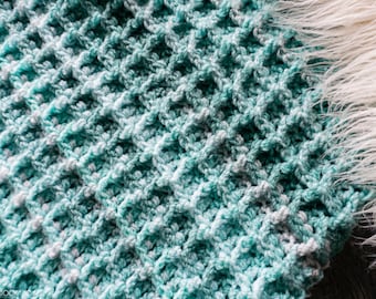 Waffle Stitch Crochet Blanket Pattern: Throw Size (PDF Pattern)