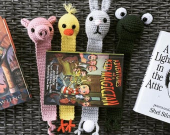 Crochet Animal Bookmark Patterns: Giraffe, Duck, Frog + More (PDF Pattern)