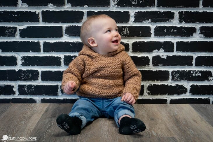 Harvest Hoodie Crochet Pattern: Child Sizes (9/12m