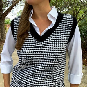 Houndstooth Vest CROCHET PATTERN zdjęcie 4