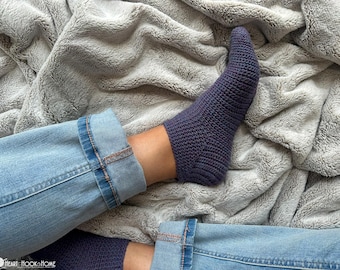 Single Crochet Sock *** CROCHET PATTERN *** / Printable PDF / 5 Sizes / Easy Sock Pattern