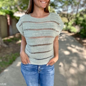 Godiva Tee *** CROCHET PATTERN *** / Printable PDF / Size Inclusive Crochet / Basic Crochet Tee / Easy Crochet Pattern