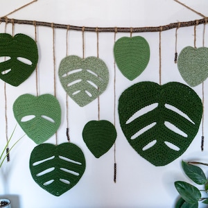 Monstera Wall Hanging *** CROCHET PATTERN *** / Printable PDF / Crochet Plants / Monstera / Crochet Monstera Pattern