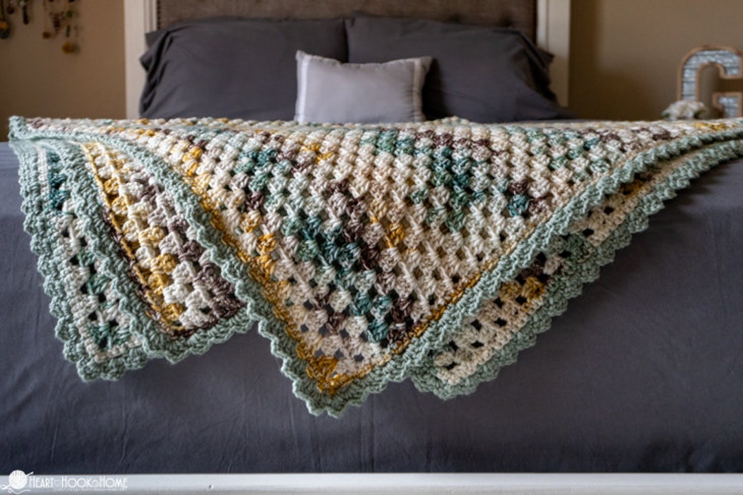 Flat Granny Blanket CROCHET PATTERN Etsy