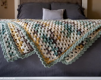 Flat Granny Blanket Crochet Pattern