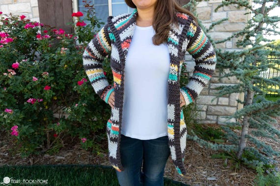 Painted Canyon Cardigan ***CROCHET PATTERN*** Printable PDF