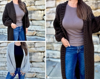 Eva Cardi Bulky Cardigan *** CROCHT PATTERN ***