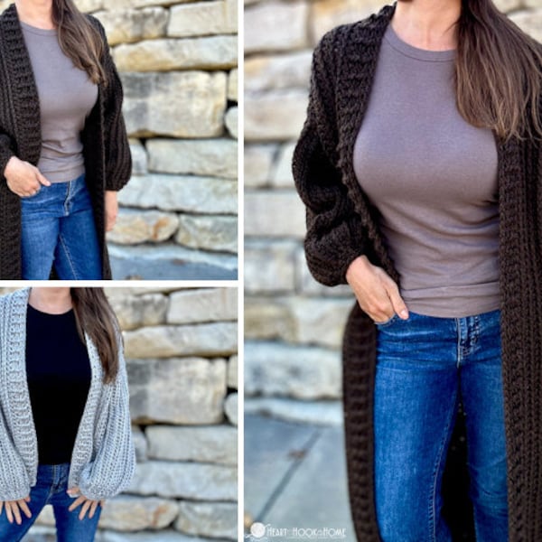 Eva Cardi Bulky Cardigan *** CROCHT PATTERN ***