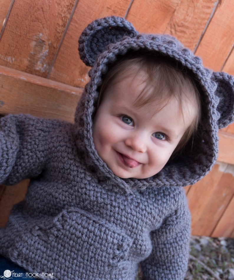 Hibernation Hoodie Child Sizes CROCHET PATTERN image 4