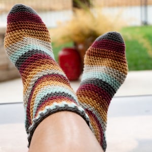 Herringbone Socks CROCHET PATTERN image 1