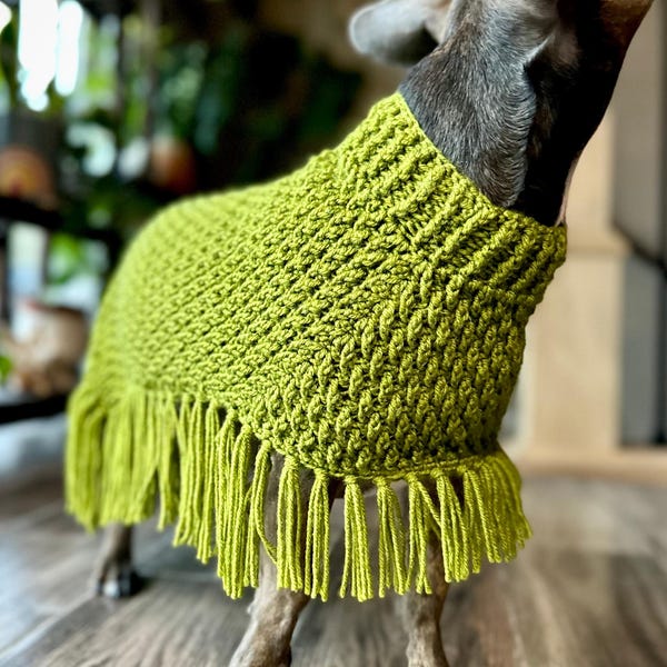Easy Crochet Dog Poncho Pattern: XXS-2XL (PDF Pattern)