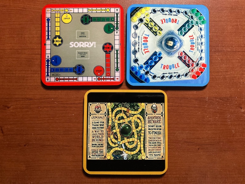 New Board Game Coasters Set of 4 Etsy