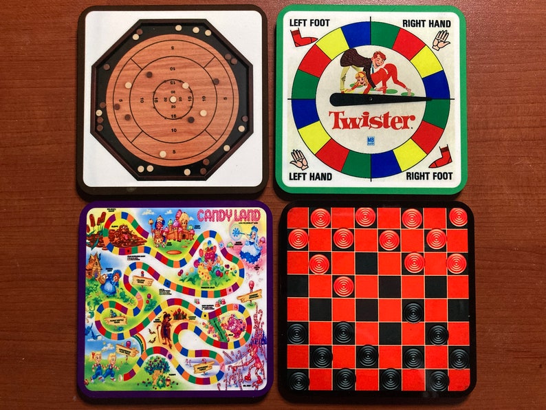 New Board Game Coasters Set of 4 Etsy