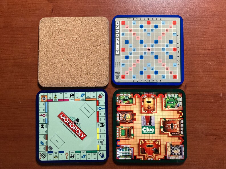 New Board Game Coasters Set of 4 Etsy