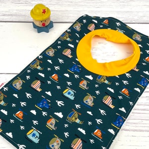 Helicopter Pullover Bib - Boys Blue Bib - Over The Head Toddler Bib -  Special Needs Bib - Large Bib - Baby Bibs - Large baby Bib - 163