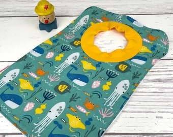 Whale Toddler Bib - Large Pullover Bib - Over The Head Bib - Bib for Boys - Under the Sea Baby Bib - Gender Neutral Baby Bib - bibs