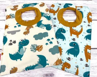Dinosaur Pullover Bib: Cotton Terry Cloth, Special Needs Toddler Bib