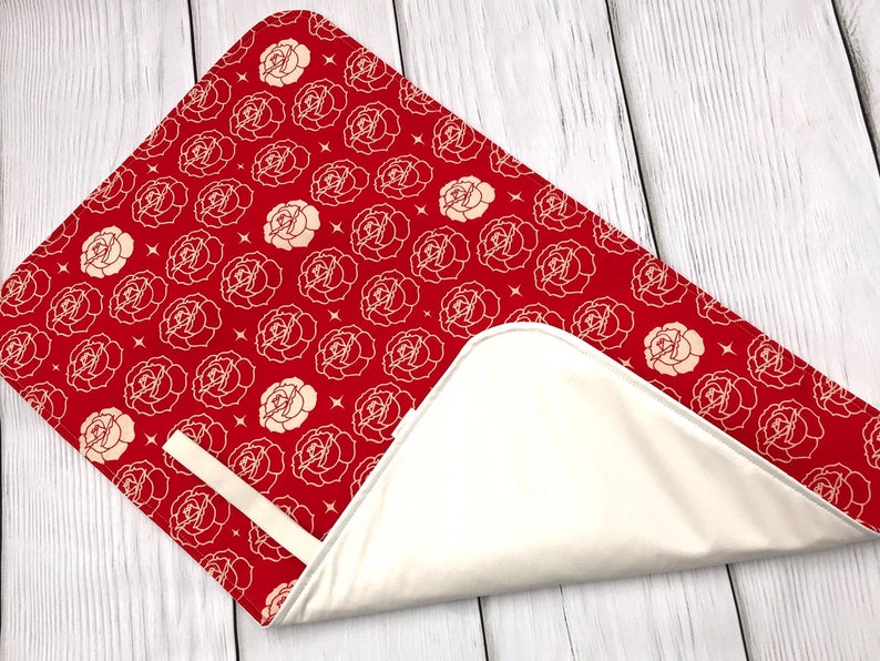 Travel Changing Mat Baby Changing Mat With Roses Girls Changing Mat Portable Gift For Baby Girls Waterproof Changing Mat