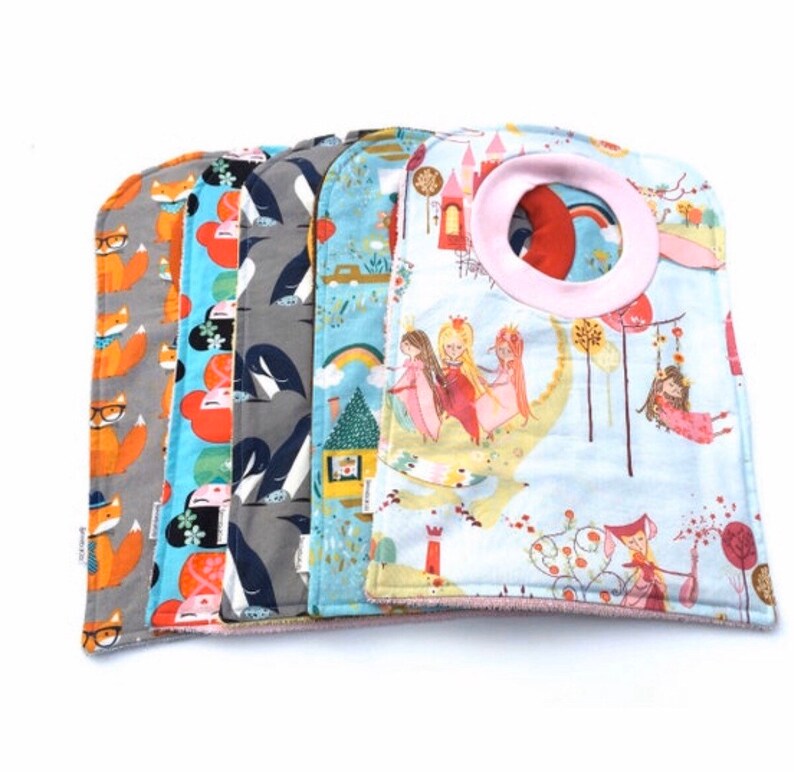 Handmade Bib Toddler Pull Over with Cats Terry Towel Bib 138 Over the Head baby Bib Baby Cat Bib Pullover Baby Bib No Snap Bib